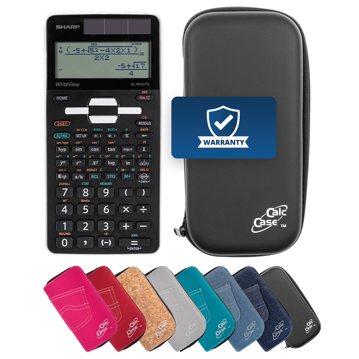 Sharp EL-W550TG Schulrechner Basic Bundle mit Schutztasche 