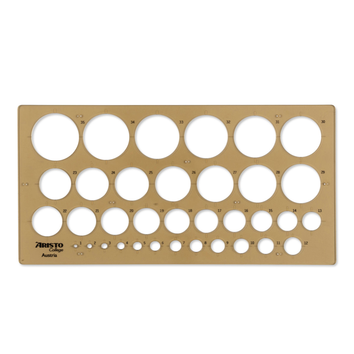 Aristo College Schulkreisschablone Format 35 x 13 cm, Kreise 1-35 mm 