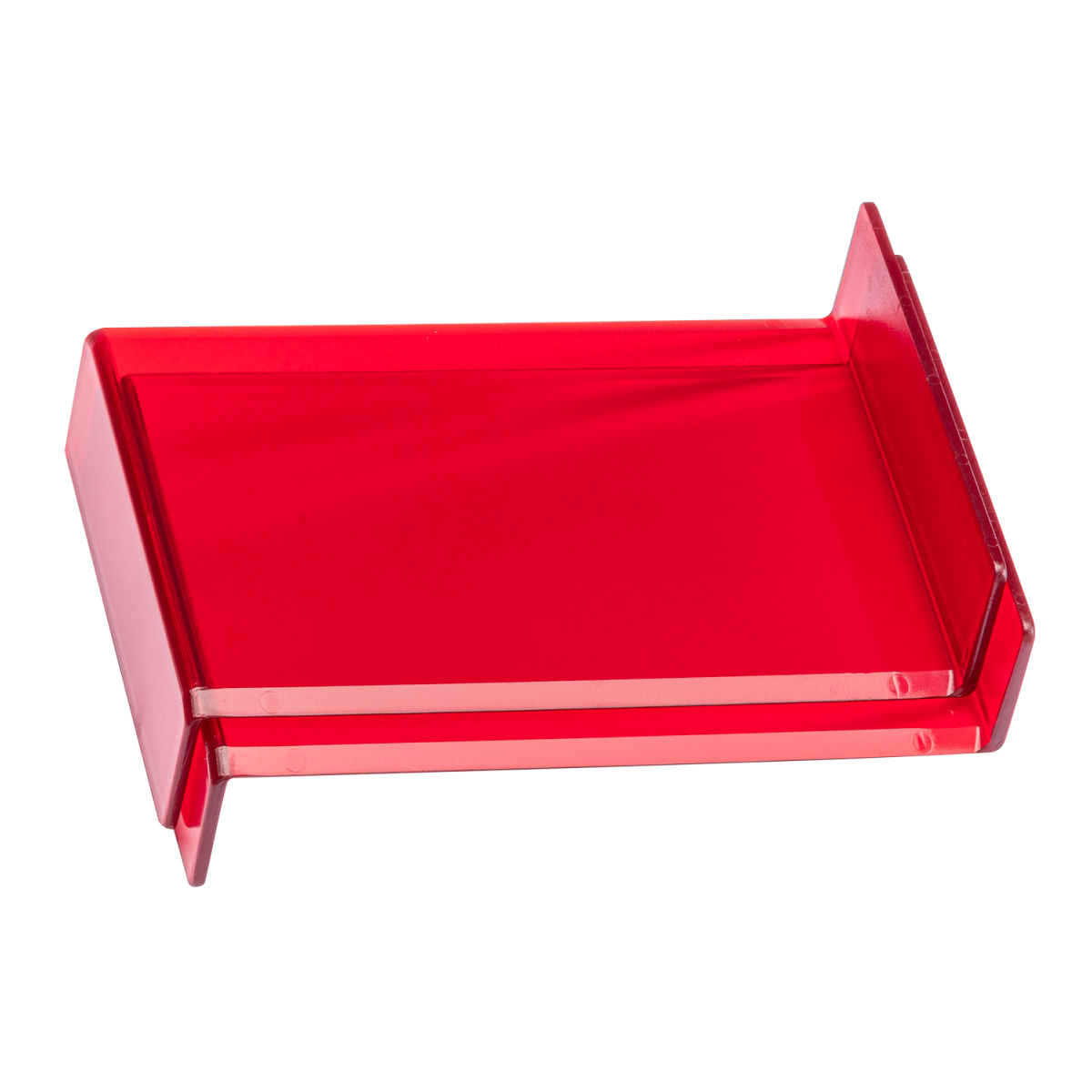 Wissner Geometriespiegel durchscheinend roter RE-Plastic®, 15 x 10 x 6 cm 