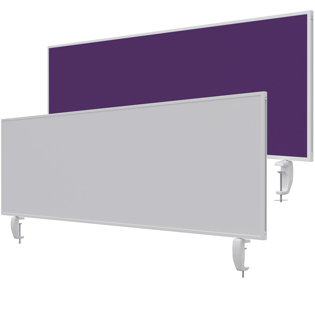Magnetoplan 1116011 Tischtrennwand VarioPin Whiteboard/Filz Violett, 160 x 50cm