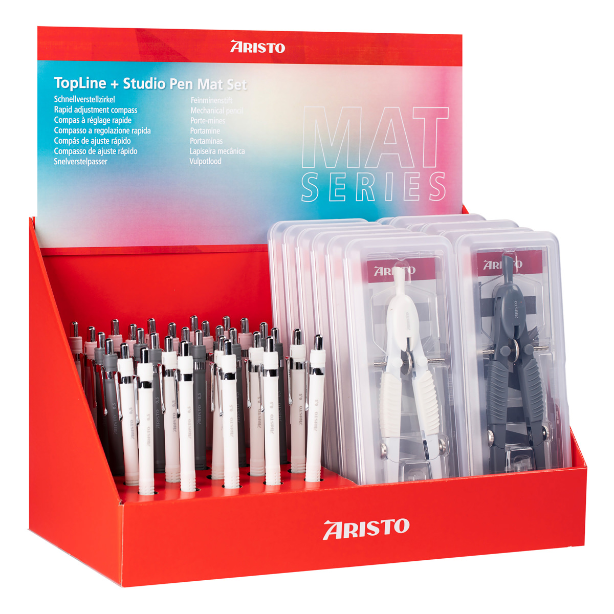 Aristo TopLine + Studio Pen Mat Set Mat Series im Display sortiert 