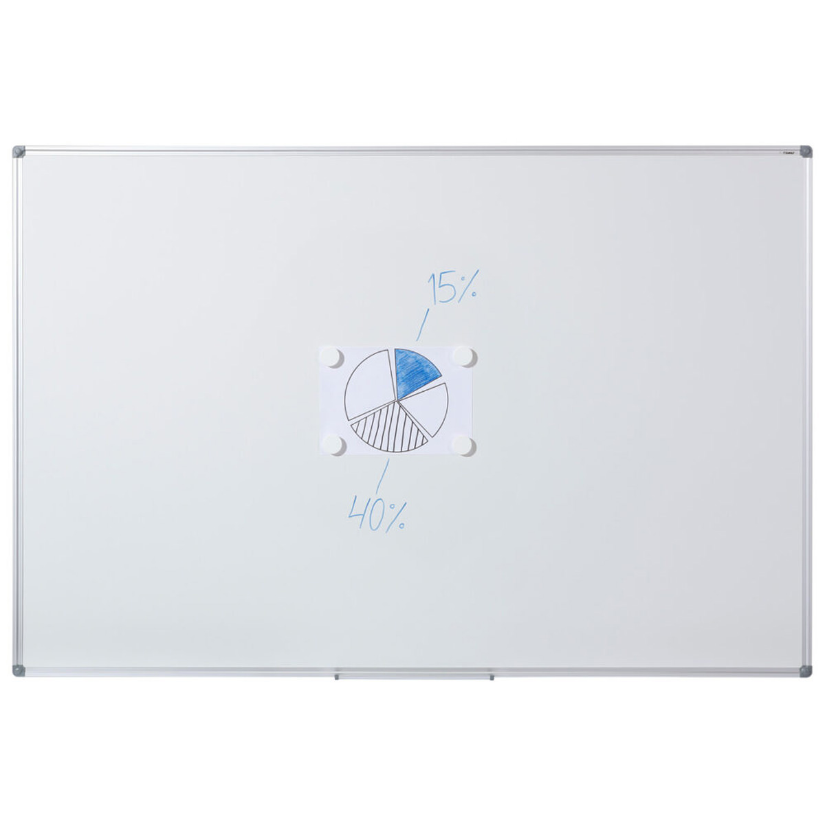 Dahle Professional Board 100 x 150 cm weiß emailiert, im Alu-Rahmen 