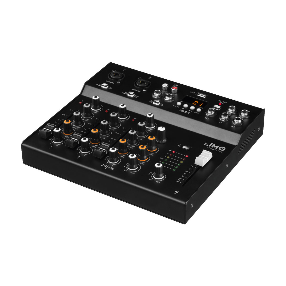 MONACOR MXR-4 4-Kanal Audio Mischpult
