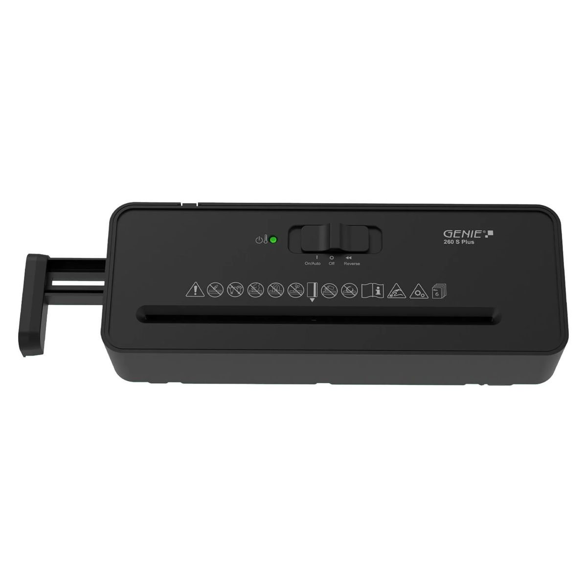 Genie 260 S Plus Aufsatzaktenvernichter schwarz, 6 Blatt, Sicherheitsstufe P-2, Streifenschnitt sowie Kreditkartenvernichtung