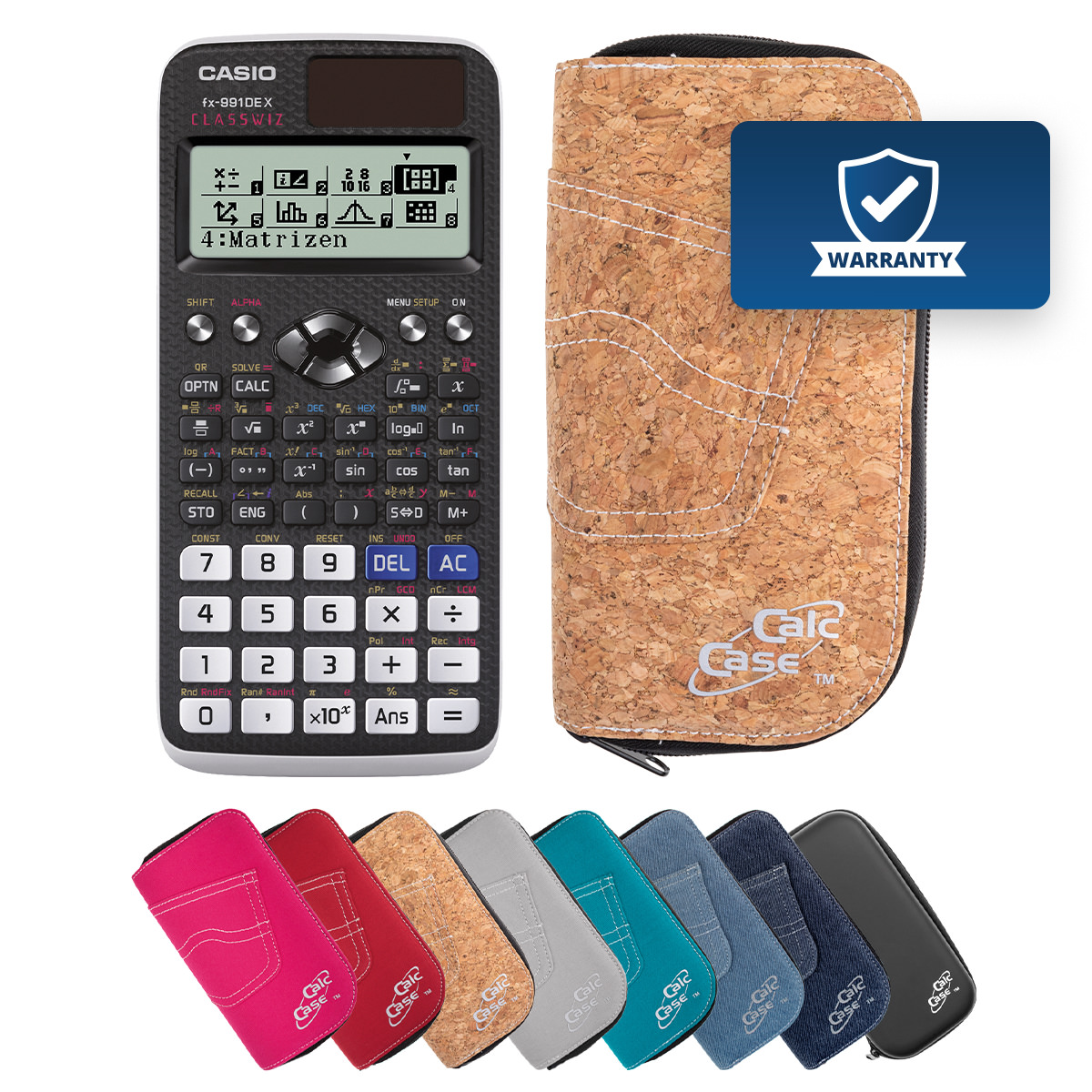 Casio FX-991 DE X Schulrechner mit Schutztasche kork 