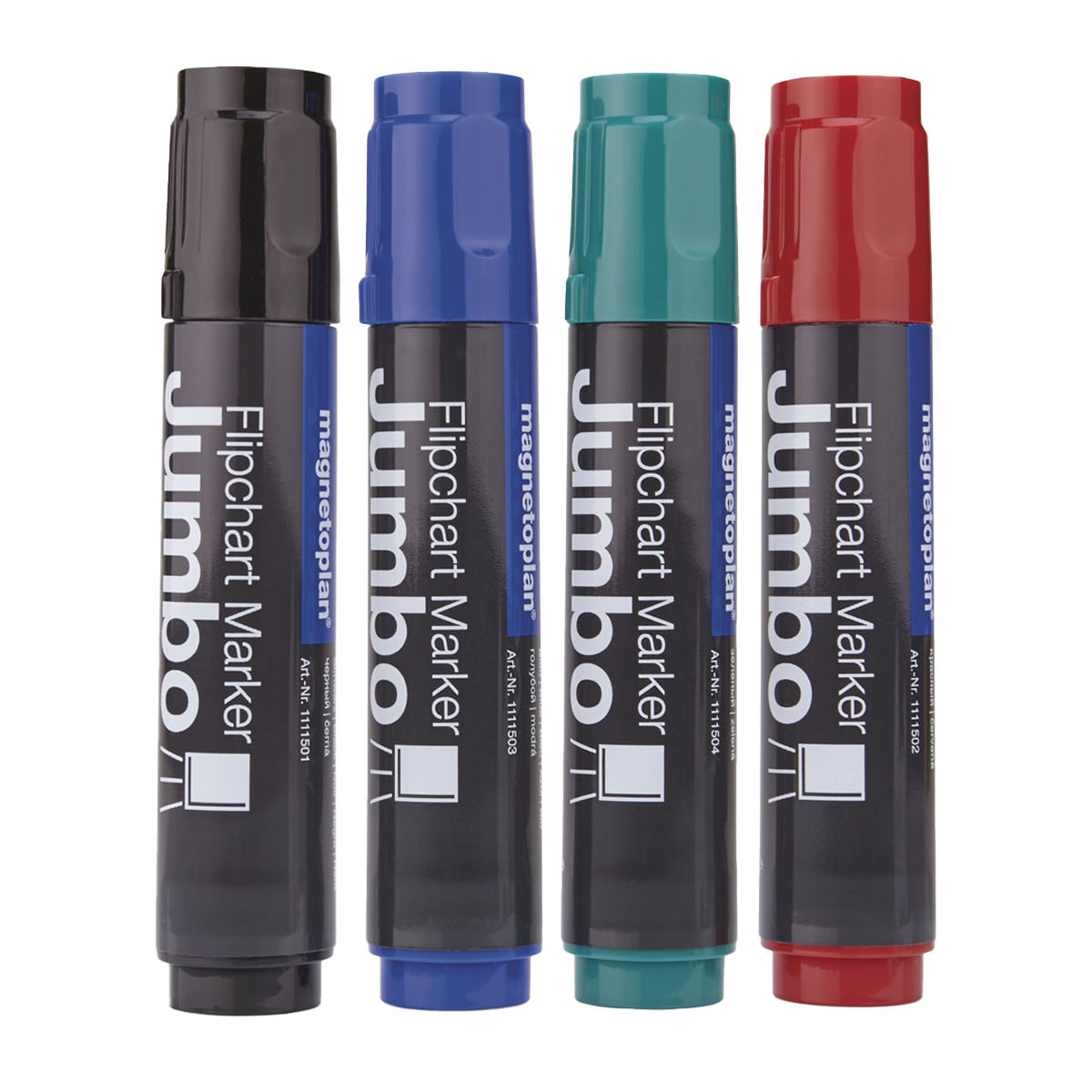 Magnetoplan 1111505 Flipchartmarker Jumbo 4 Stück, farblich sortiert
