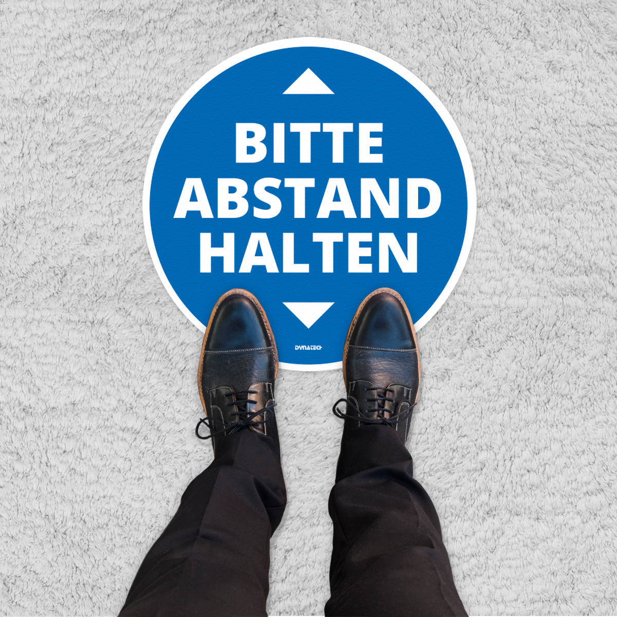 Abstandsaufkleber rund für Teppiche Markierung von Warteschlangen/Sicherheitsabständen