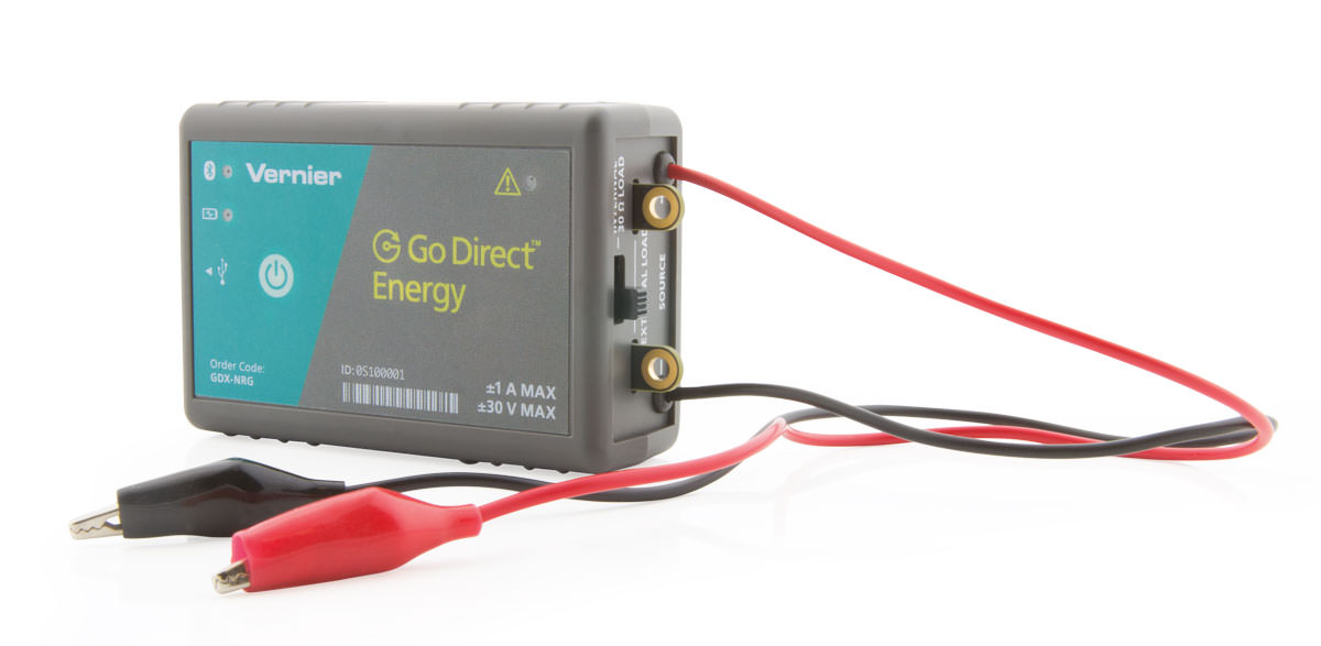 Vernier Go Direct® Energie-Sensor (GDX-NRG) erfasst Strom, Spannung & Leistung von Windturbinen, Solarpanels / Input: +/- 30V, +/- 1A, Wireles+USB