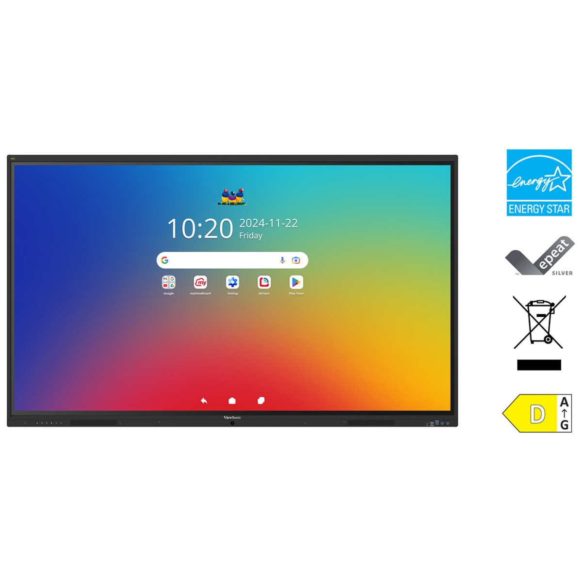 ViewSonic IFP8641-1-1C 86" Display, UHD, Multi Touch 