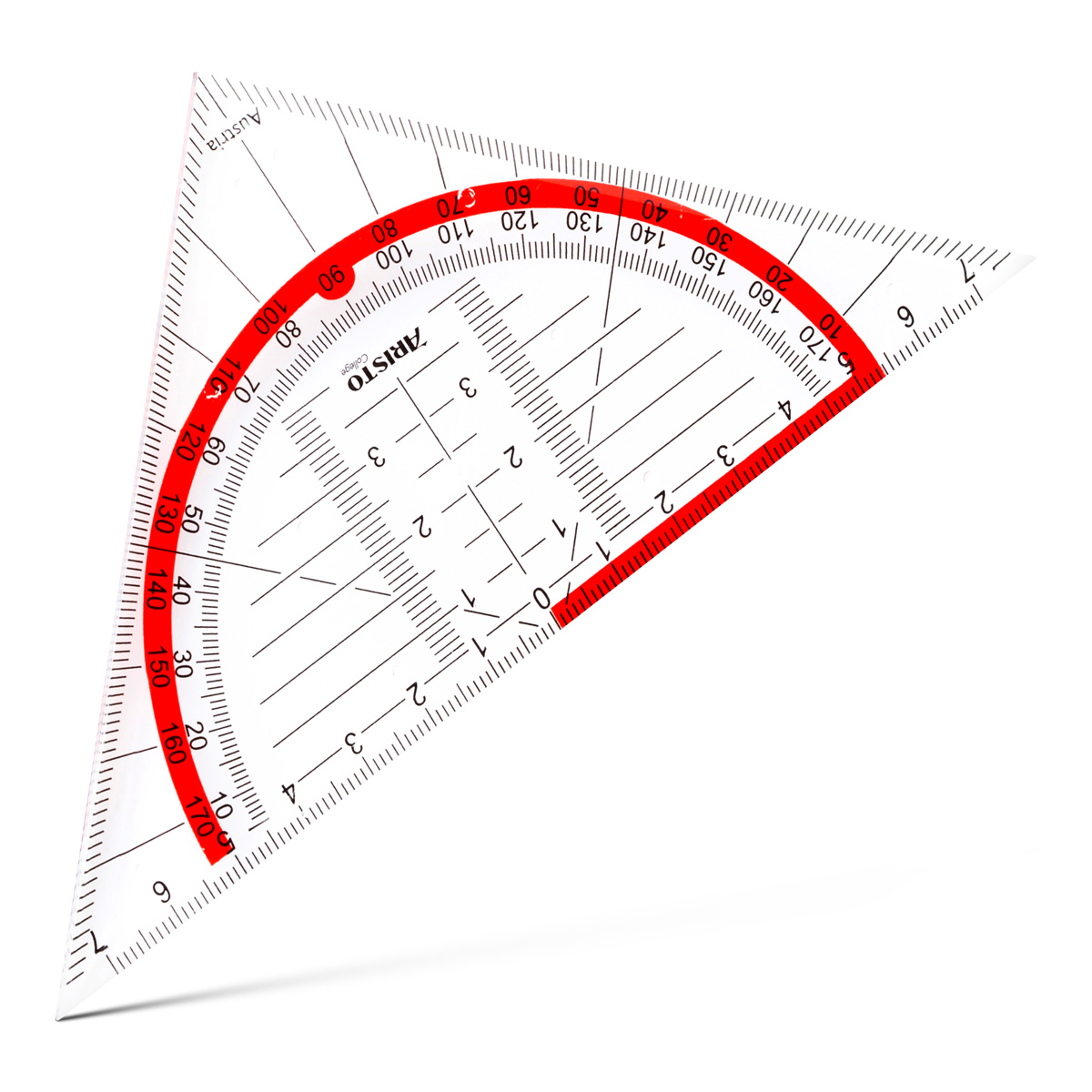 Aristo College Geometrie Dreieck 16 cm ohne Griff, Facette, Tuschenoppen 