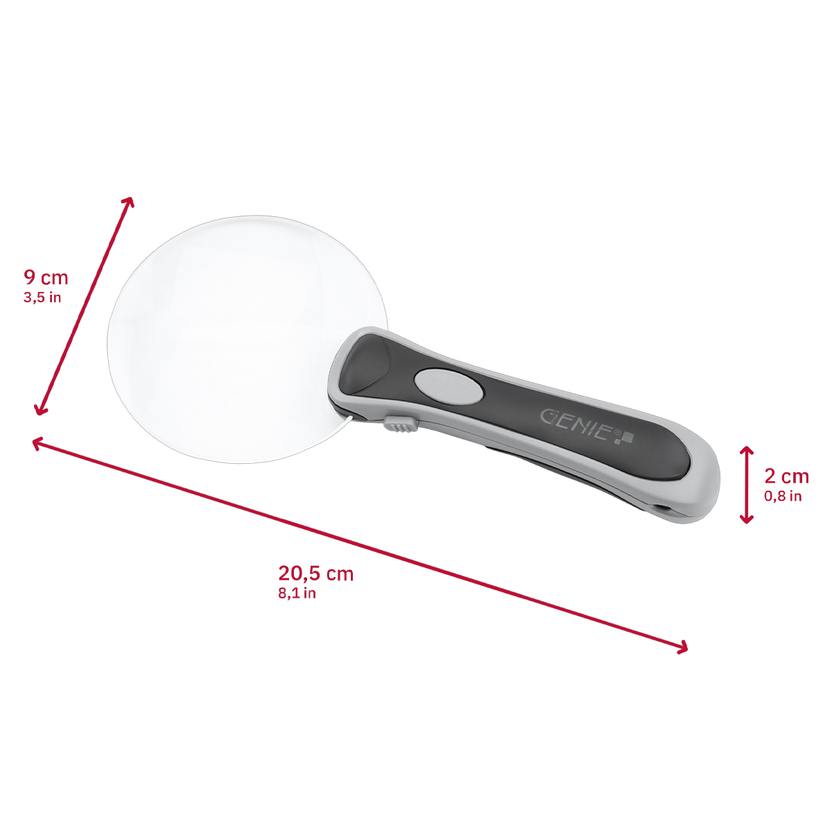 Genie 40191 ML90 Leselupe, mit LED-Beleuchtung und rahmenloser Linse