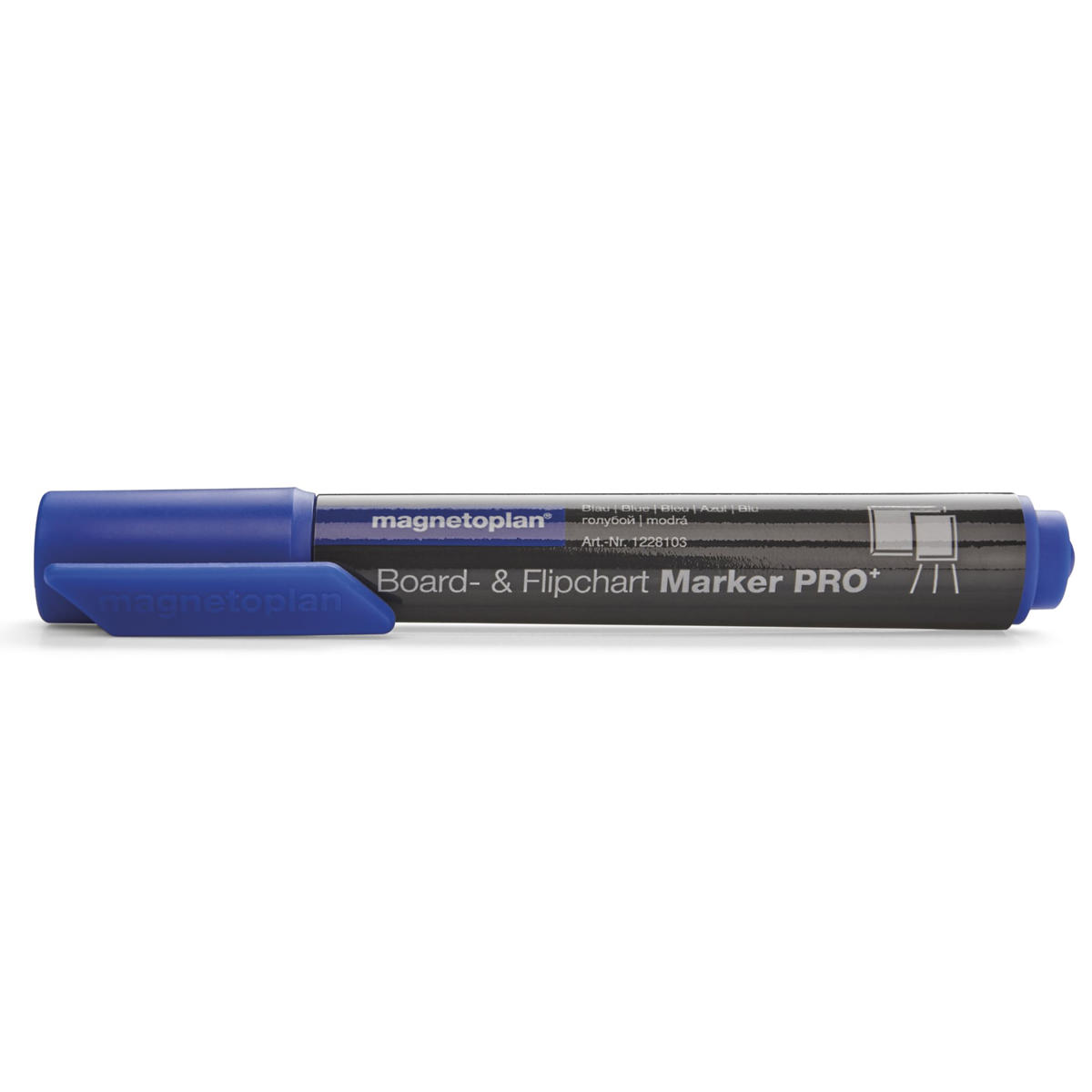 Magnetoplan 1228103 Board- und Flipchartmarker Pro+ blau, 4 Stück
