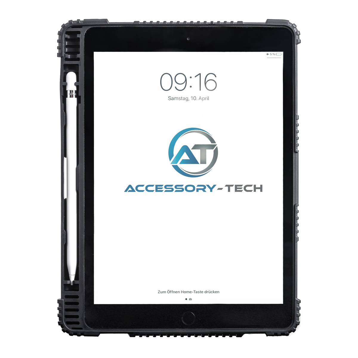 Accessory-Tech Education Rugged Case für Apple iPad 10.2'' (7. - 9. Gen.) mit Stifthalter für Logitech Crayon oder Apple Pencil