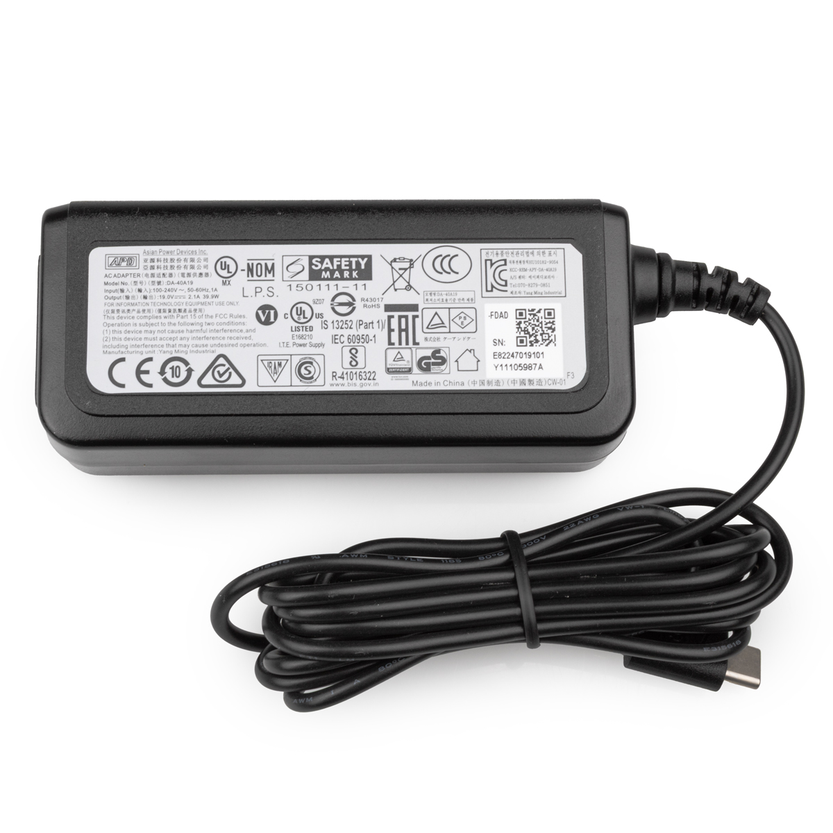 APD AC Adapter, Ladegerät für scieneo amplio VI, 40W, 19V, 2.1A, Type-C USB-C