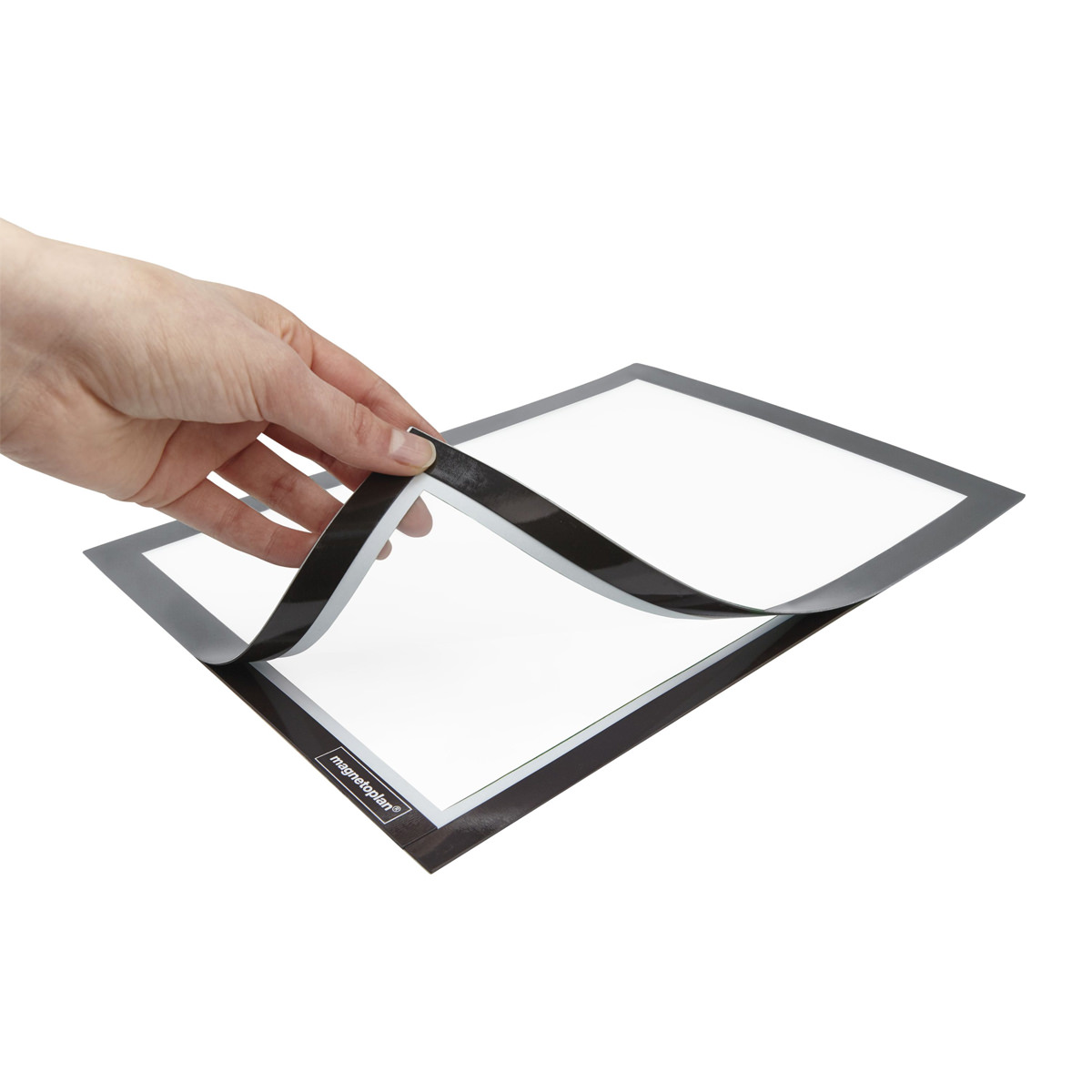 Magnetoplan 1131901 magnetofix Info-Rahmen selbstklebend, 2 Stück A4, grau