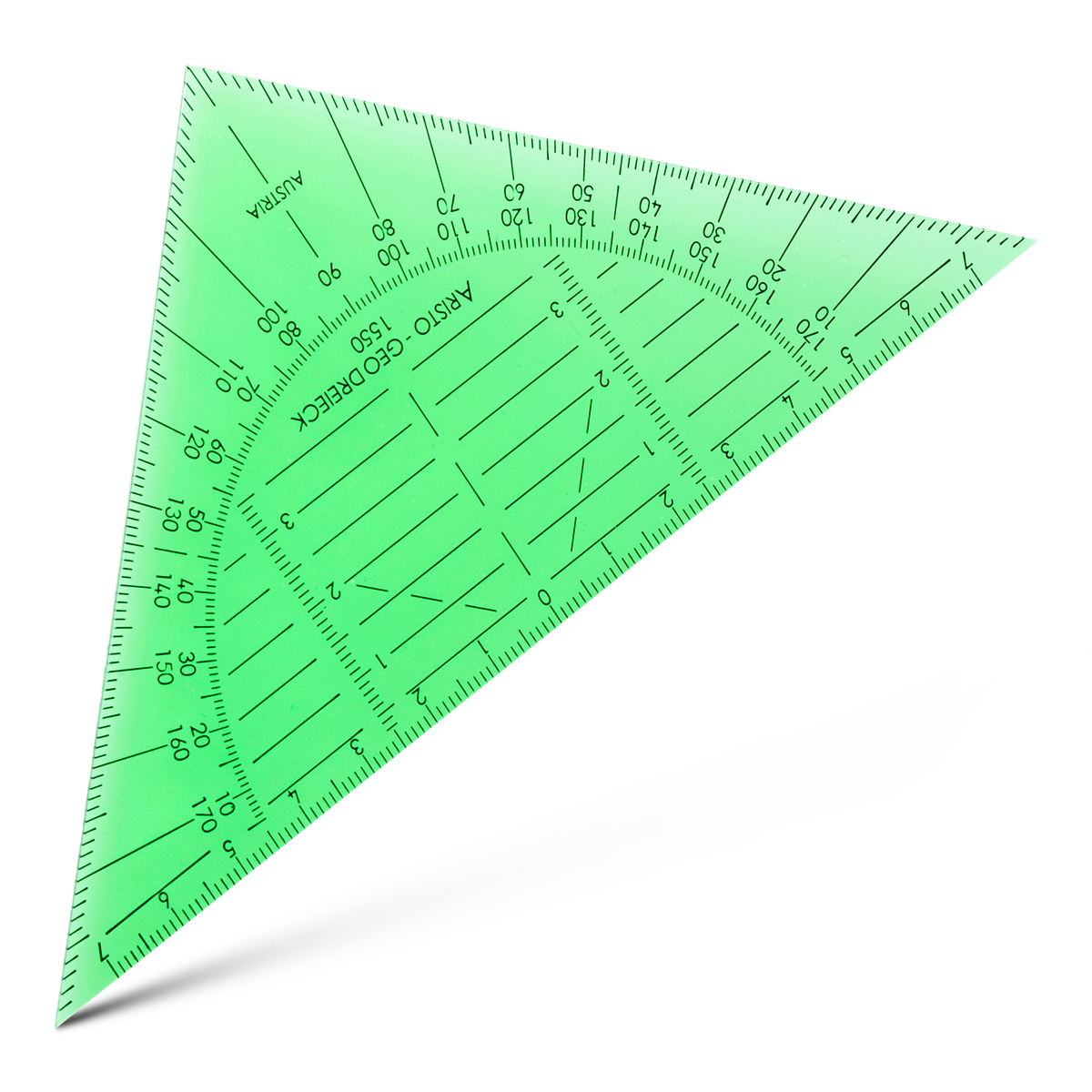 Aristo Geodreieck 16 cm grün-transp., biegsam, ohne Facette 