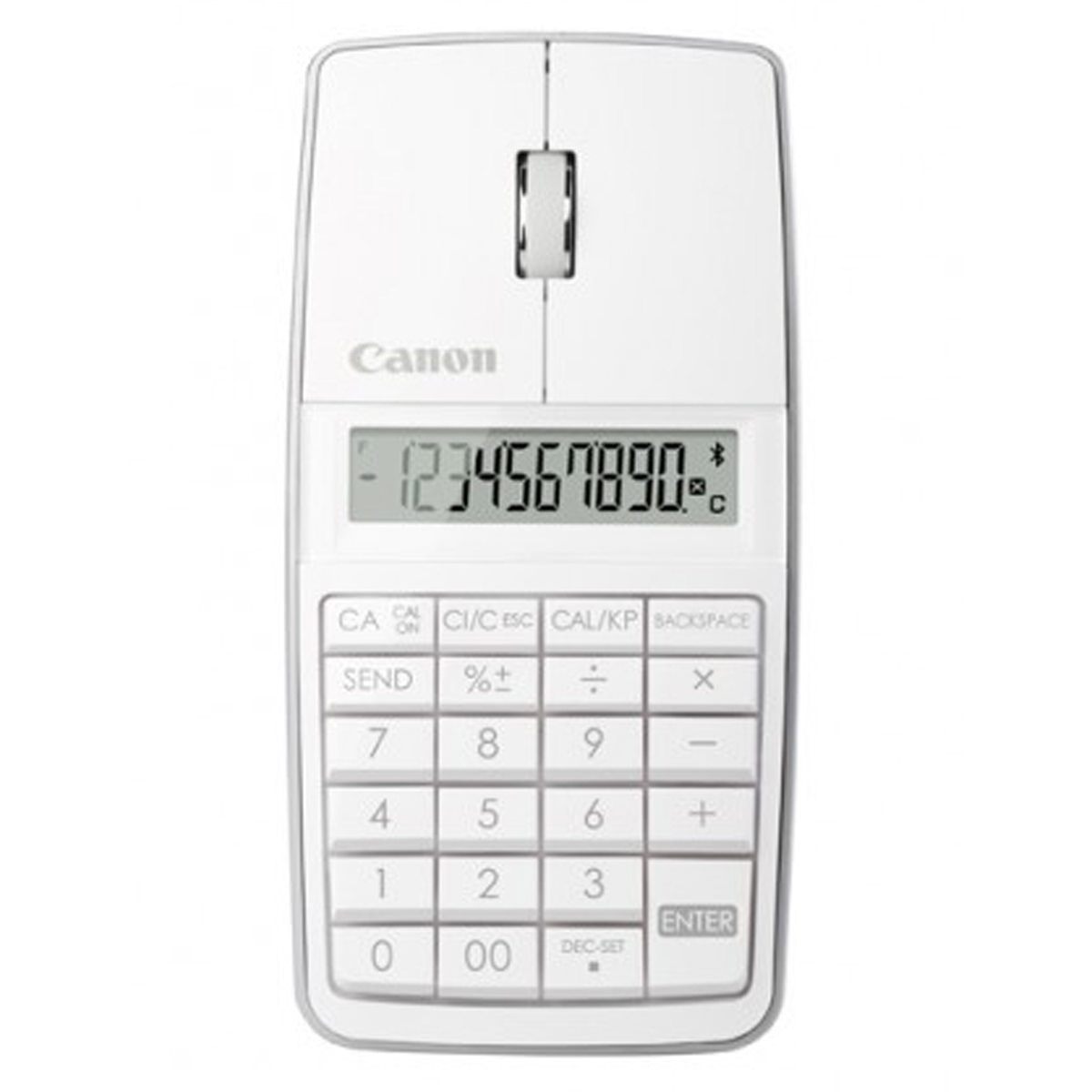 Canon X-Mark 1 PC-Maus weiß, 3-in-1 Gerät, 10stelliger Taschenrechner, Funk-PC-Maus, PC- Zahlentastentur (Mouse & Keypad & Calculator)