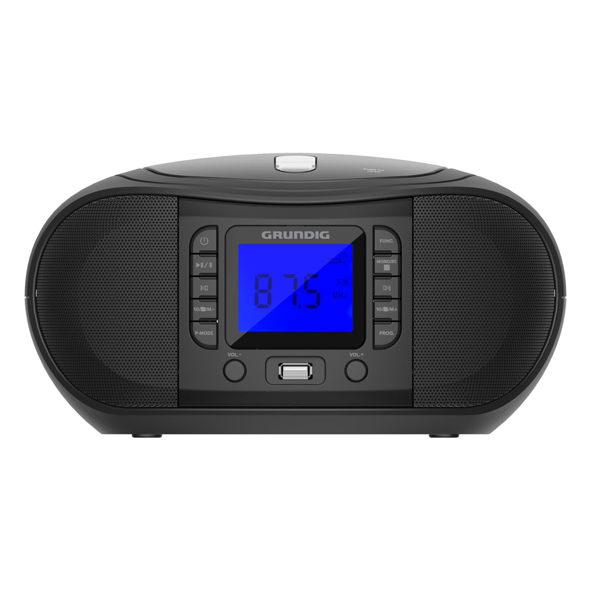 Grundig GRB 3500 tragbares CD-Radio schwarz, USB-Player, 2 Watt stereo, Ultra Bass System, Streaming, 20 Senderspeicher