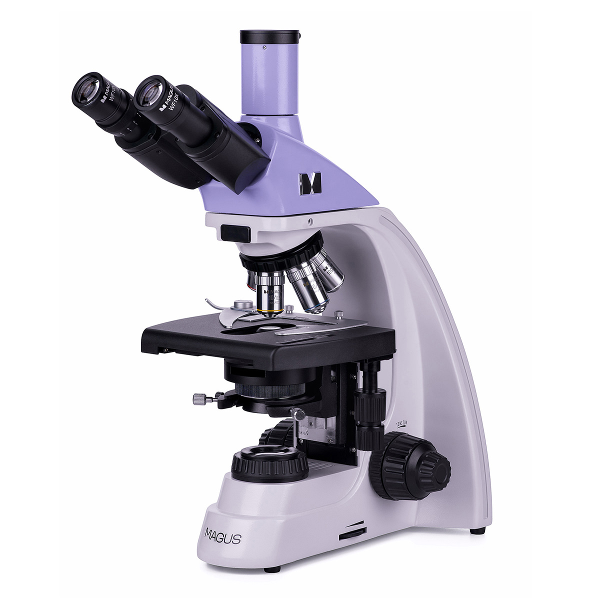 Magus Bio 230T Biologisches Trinokular Mikroskop 40-1000fach, 30W Halogenlampe, 4 Objektive, 4 Filter