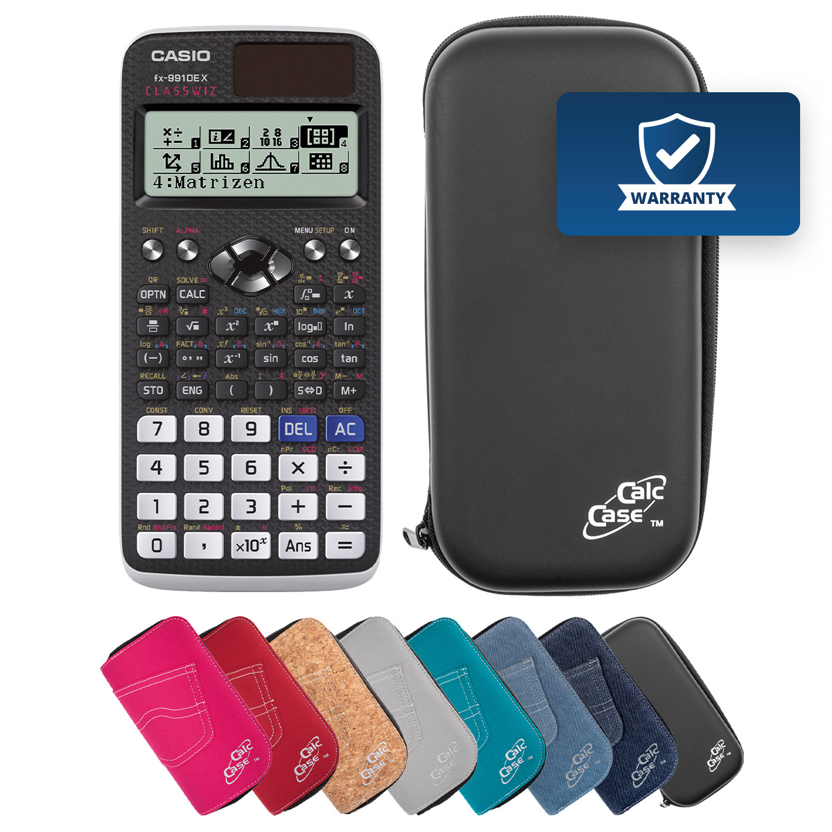 Casio FX-991 DE X Schulrechner Basic Bundle mit Schutztasche 