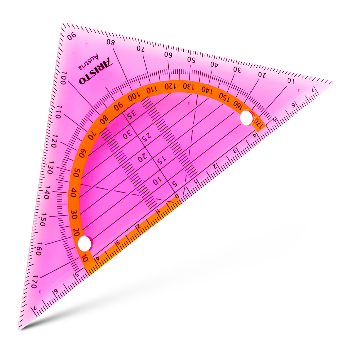 Aristo Flex Geometrie Dreieck 16 cm biegsam, Hypotenuse 16 cm, neonpink 