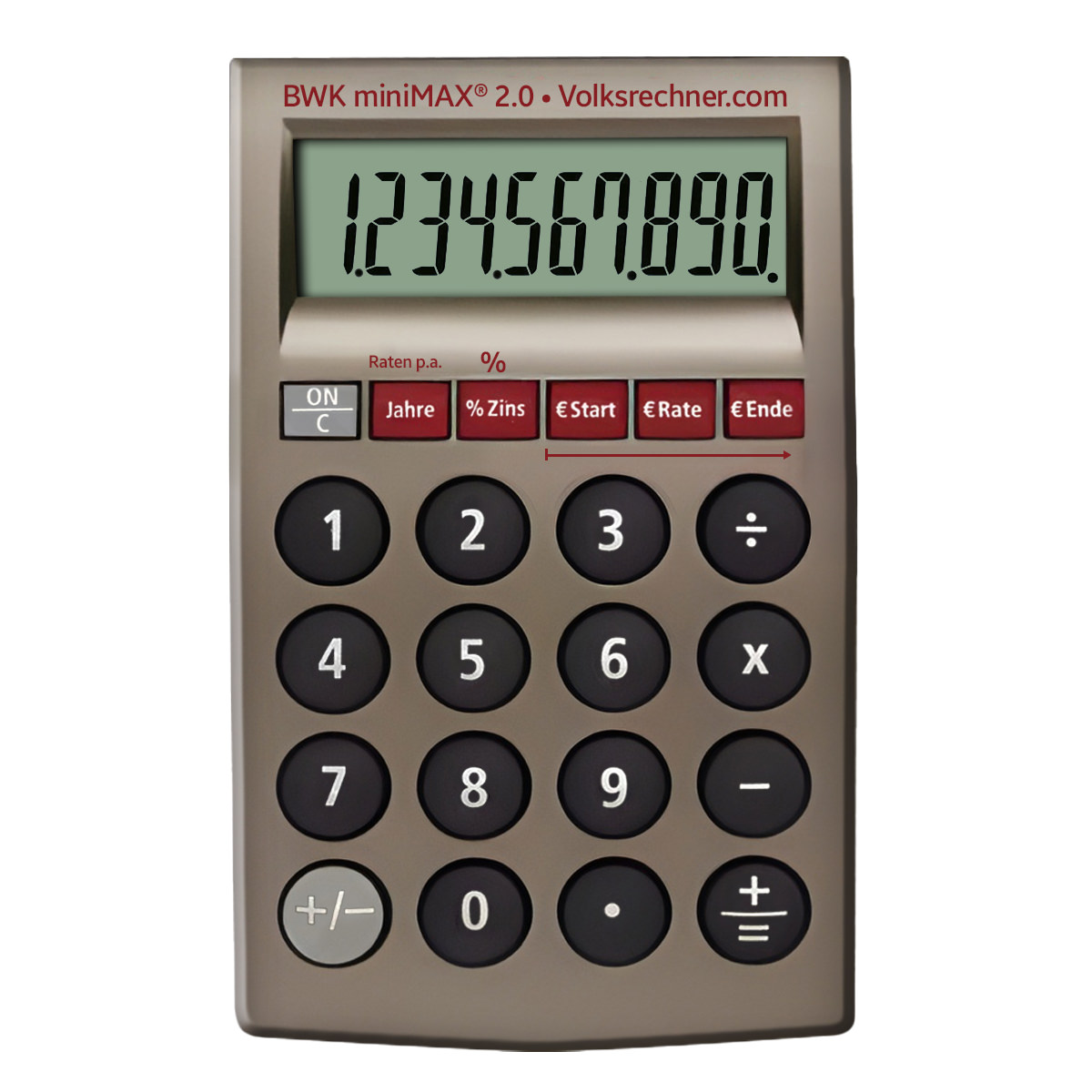 BWK miniMAX Finanzmathematischer Taschenrechner, 1zeil. LCD-Display, Rechnen nach Klöckner-Methode