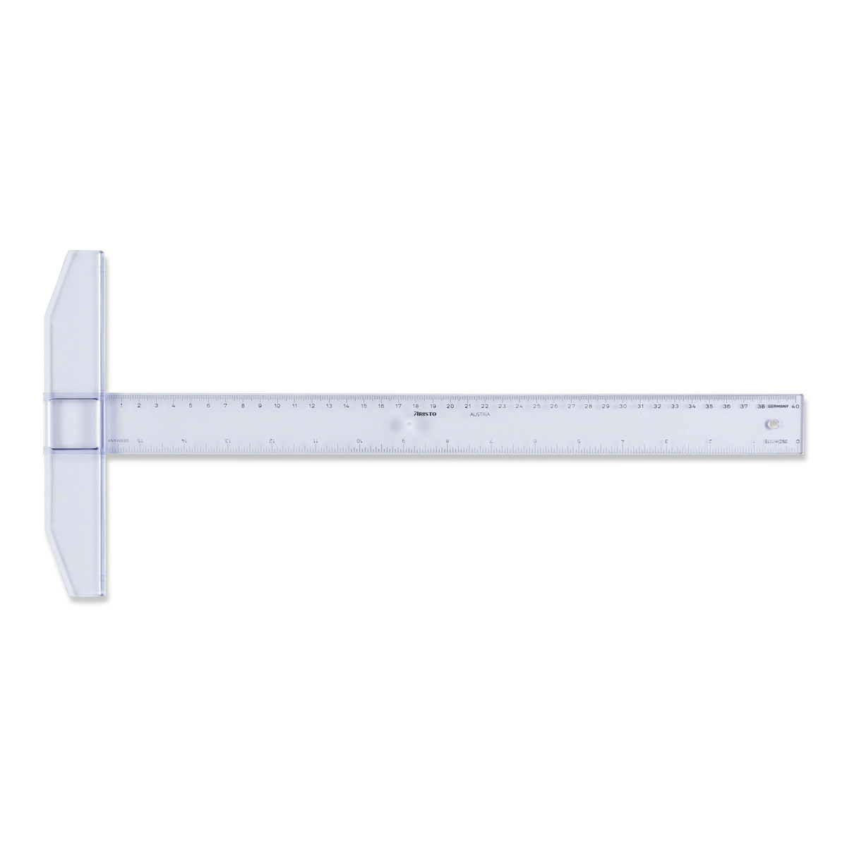 Aristo College Reißschiene 40 cm transparent, mm-Teilung, Tuschekante 