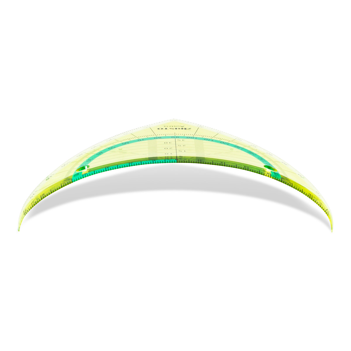 Aristo Flex Geometrie Dreieck 16 cm biegsam, Hypotenuse 16 cm, neongrün 