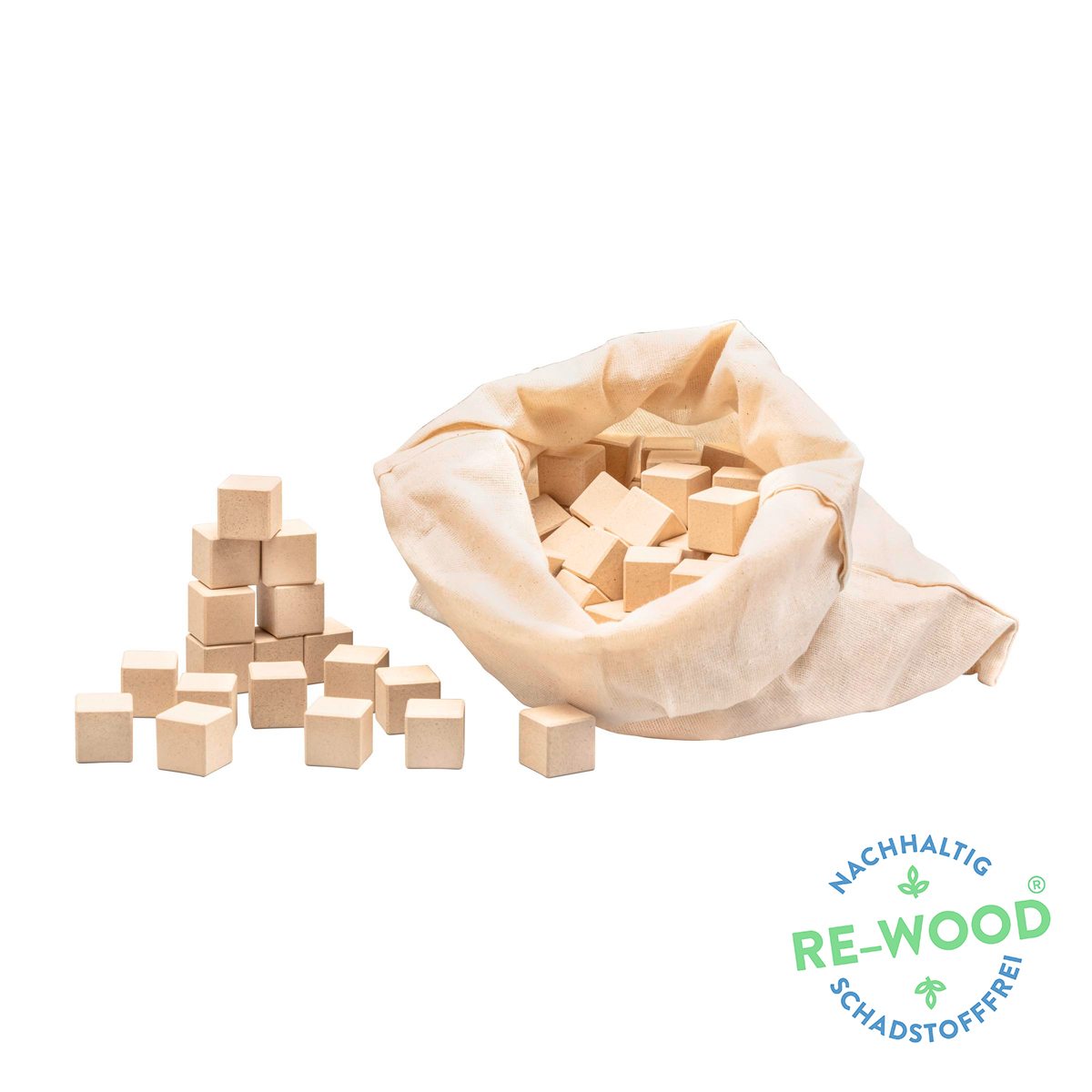 Wissner Würfel naturfarben 2 x 2 x 2 cm, 150 Stück 