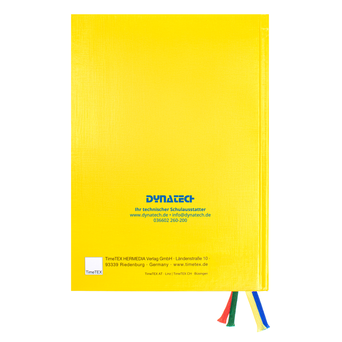 DynaTech × TimeTEX System-Schulplaner A4-Plus 2026/2027 mit 4 Lesebänder, Hardcover und Einstecktasche