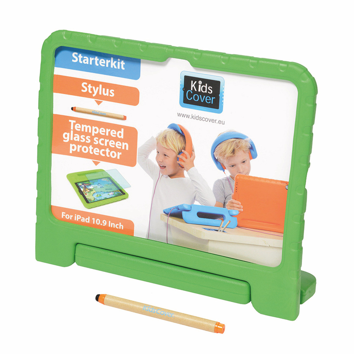 PARAPROJECT® KidsCover für iPad 10.9'' der 10. Generation, Schutzhülle in grün, inkl. Stylus