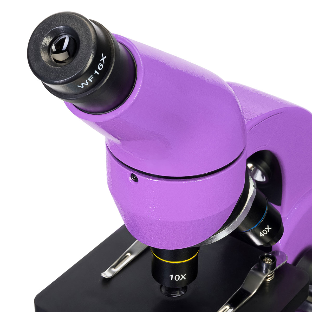 Levenhuk Rainbow 50L PLUS Mikroskop Amethyst, 64 - 1280 fach, 2 LED Beleuchtungssysteme, Experimentierset inkl., Netz- bzw. Batteriebetrieb