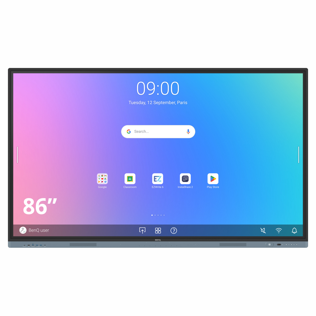 BenQ RM8604 86'' (218cm) 4K UHD Display, IR Touch, 128 GB RAM, 450 cd/m² 