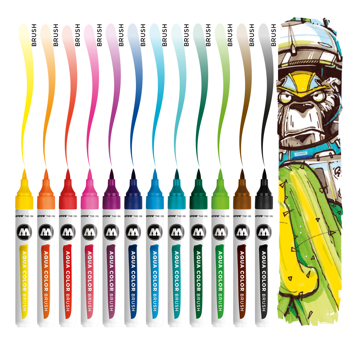 Molotow Marker AQUA COLOR BRUSH 12er Etui, Basic Set 1, sortiert Molotow Marker AQUA COLOR BRUSH 12er Etui, Basic Set 1, sortiert