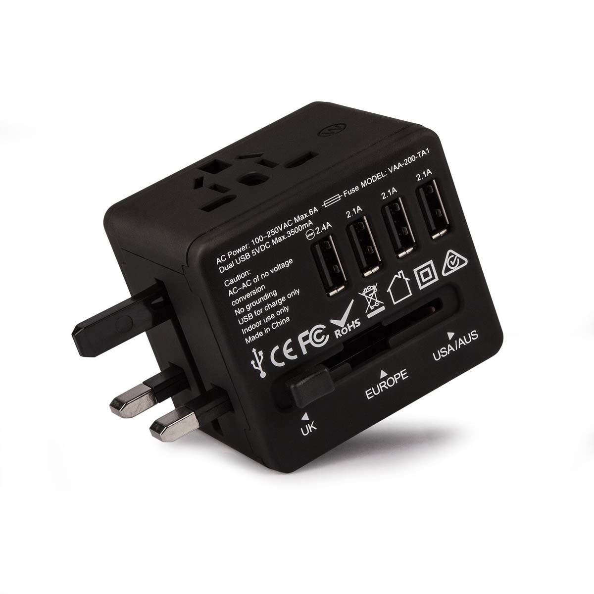 Veho VEH VAA-200-TA1 Universal 4-Port Netzteil 3.5 A (USB-Anschlüsse)