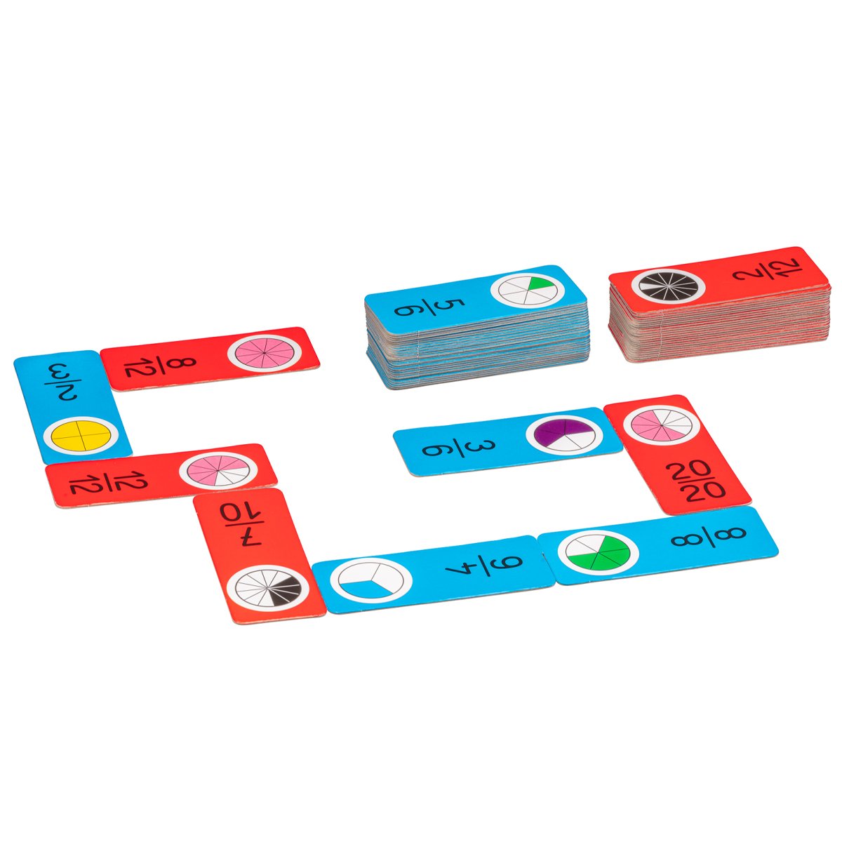 Wissner Domino Bruchrechnen mit 60 Aufgabenkärtchen zum spielerischen Üben von Bruchaufgaben