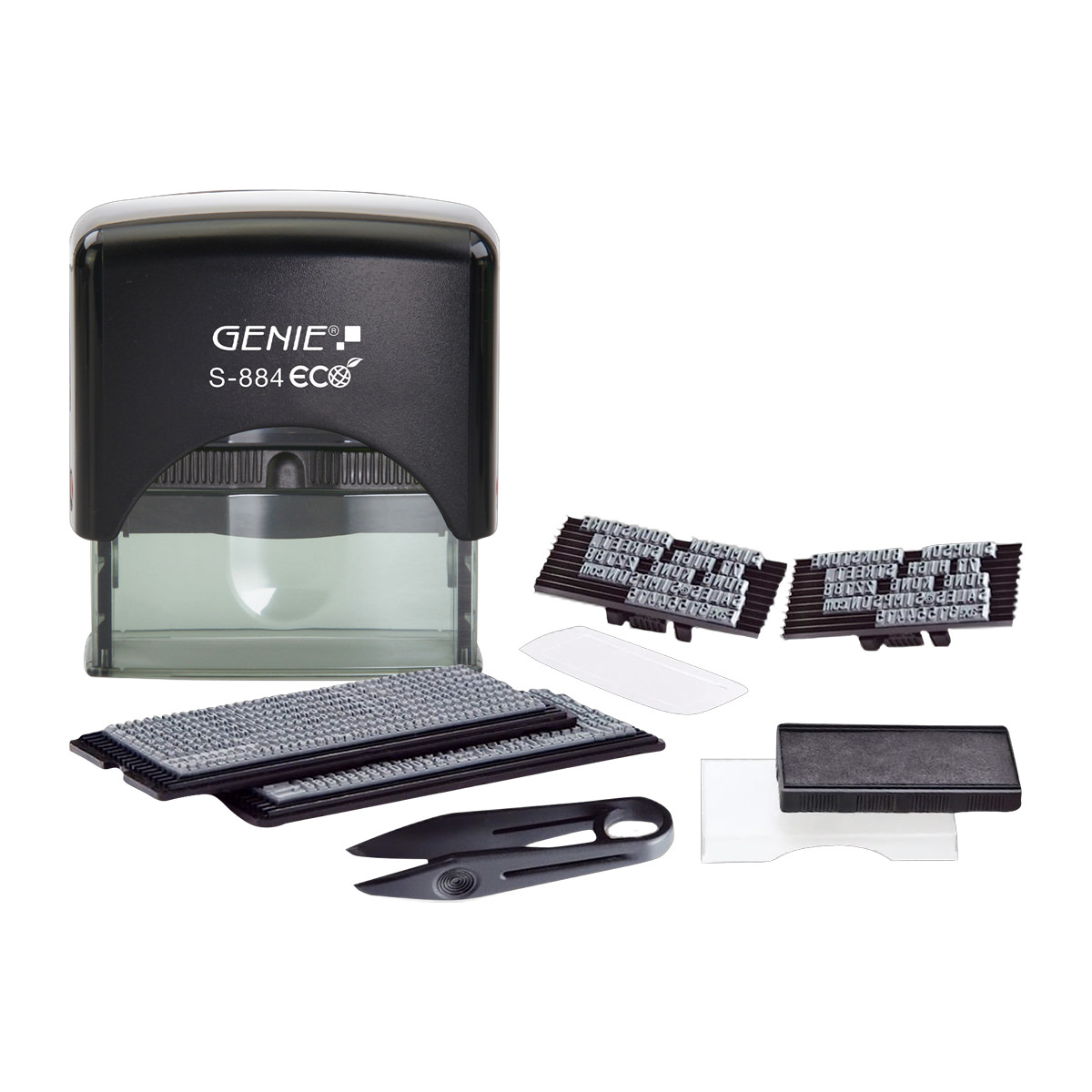 Genie S-884 Eco Selbstfärbender Stempel-Set bis 5 Zeilen zum selbstsetzen