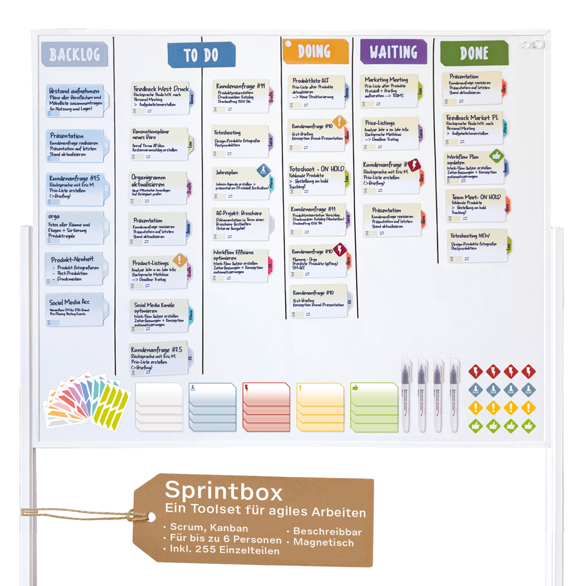 Magnetoplan Sprintbox für Projektteams, Toolset für agiles Arbeiten in Scrum oder Kanban 