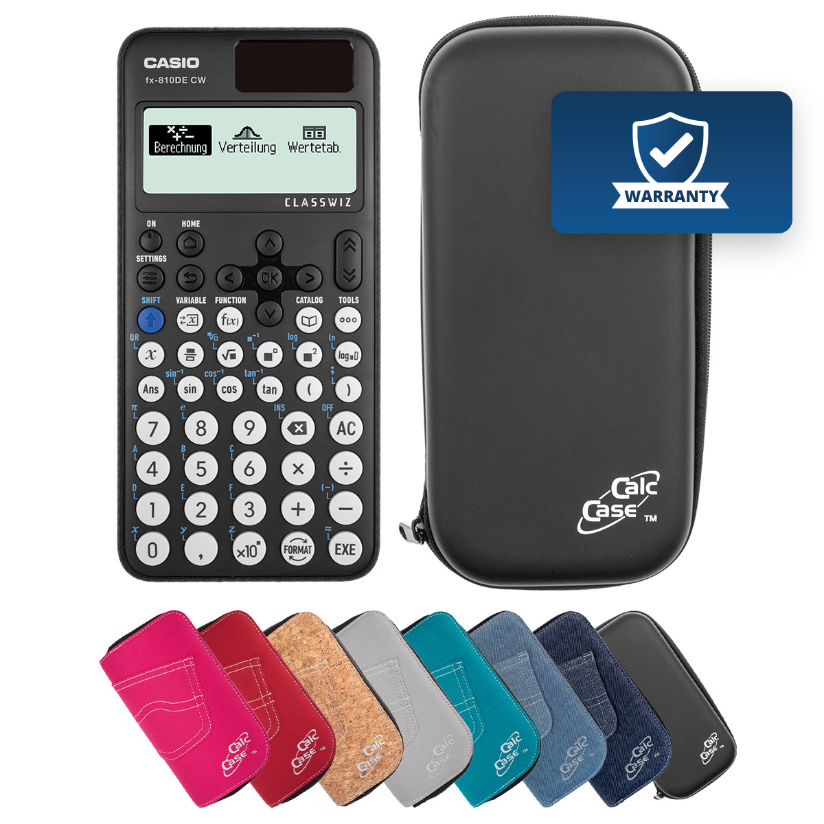 Casio FX-810 DE CW Schulrechner Basic Bundle mit Schutztasche 