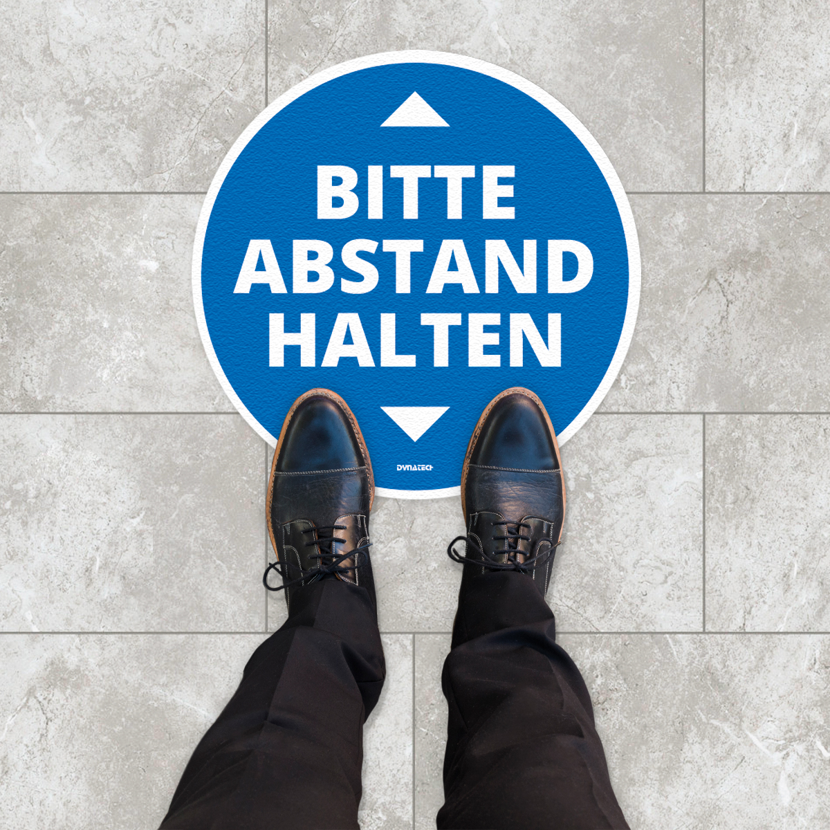 Abstandsaufkleber rund für Fliesen und Glas Markierung von Warteschlangen/Sicherheitsabständen