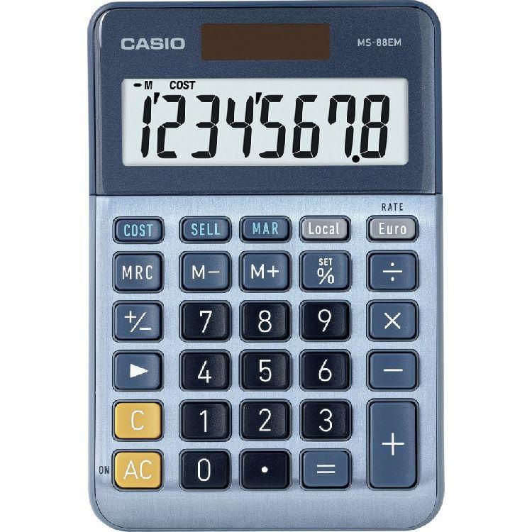 Casio MS 88 EM Tischrechner Solar/Batterie, mit Grund- & Finanzfunktionen