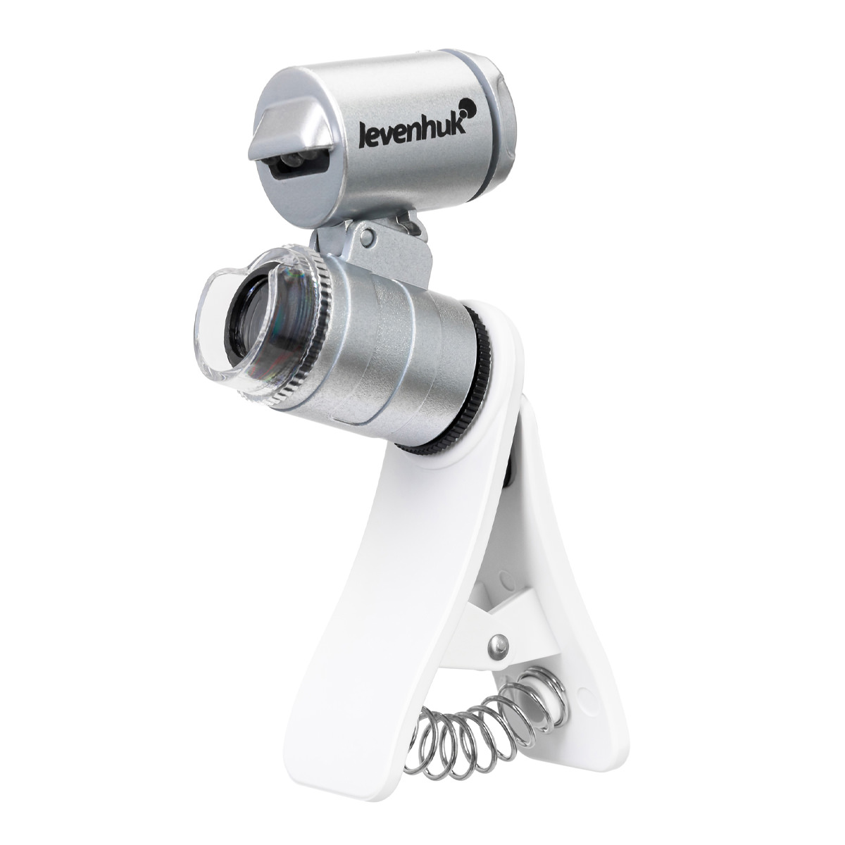 Levenhuk Zeno Cash ZC4 Pocket Mikroskop, 60 fach, LED + UV Beleuchtung, Clip zum Fixieren an einem Mobilgerät