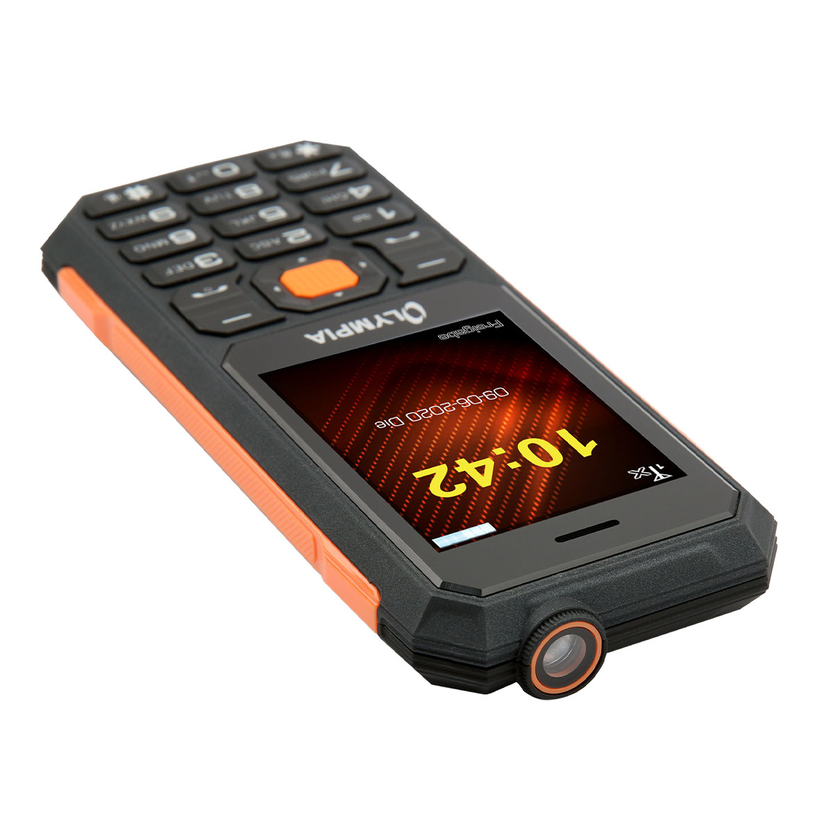 Olympia Active Outdoor Mobiltelefon schwarz/orange I Kamera I Bildkurzwahl I SOS-Taste 
