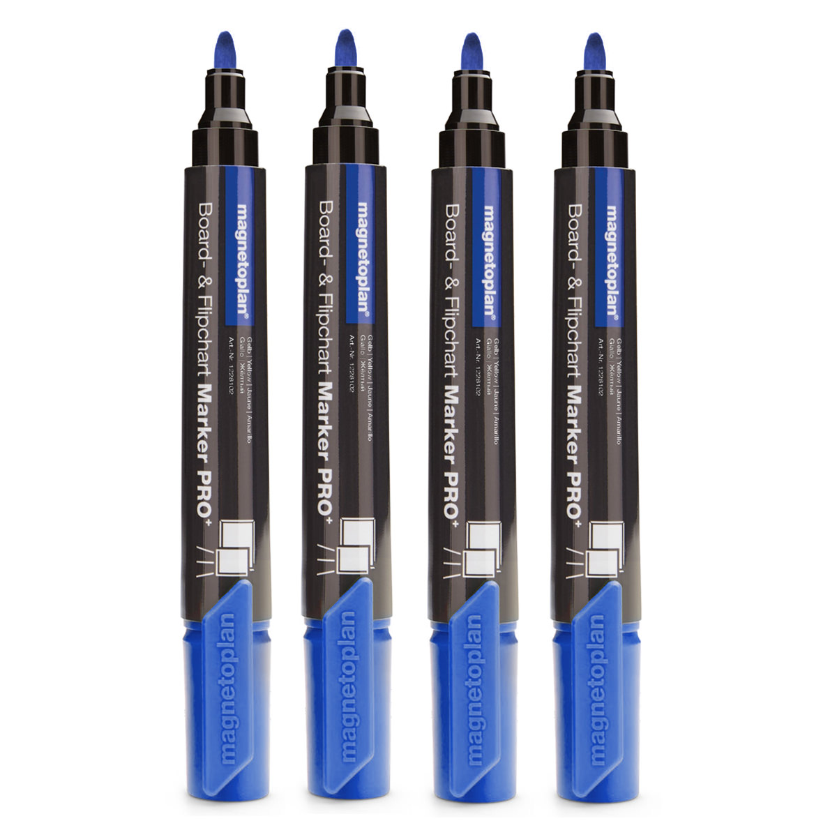 Magnetoplan 1228103 Board- und Flipchartmarker Pro+ blau, 4 Stück