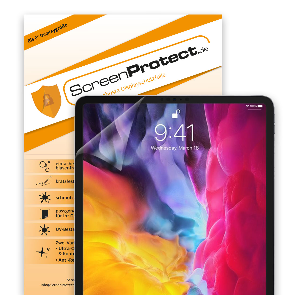 ScreenProtect Displayschutzfolie Ultra Clear für Apple 11 Zoll iPad Pro Tablet ScreenProtect Displayschutzfolie Ultra Clear für Apple 11 Zoll iPad Pro Tablet