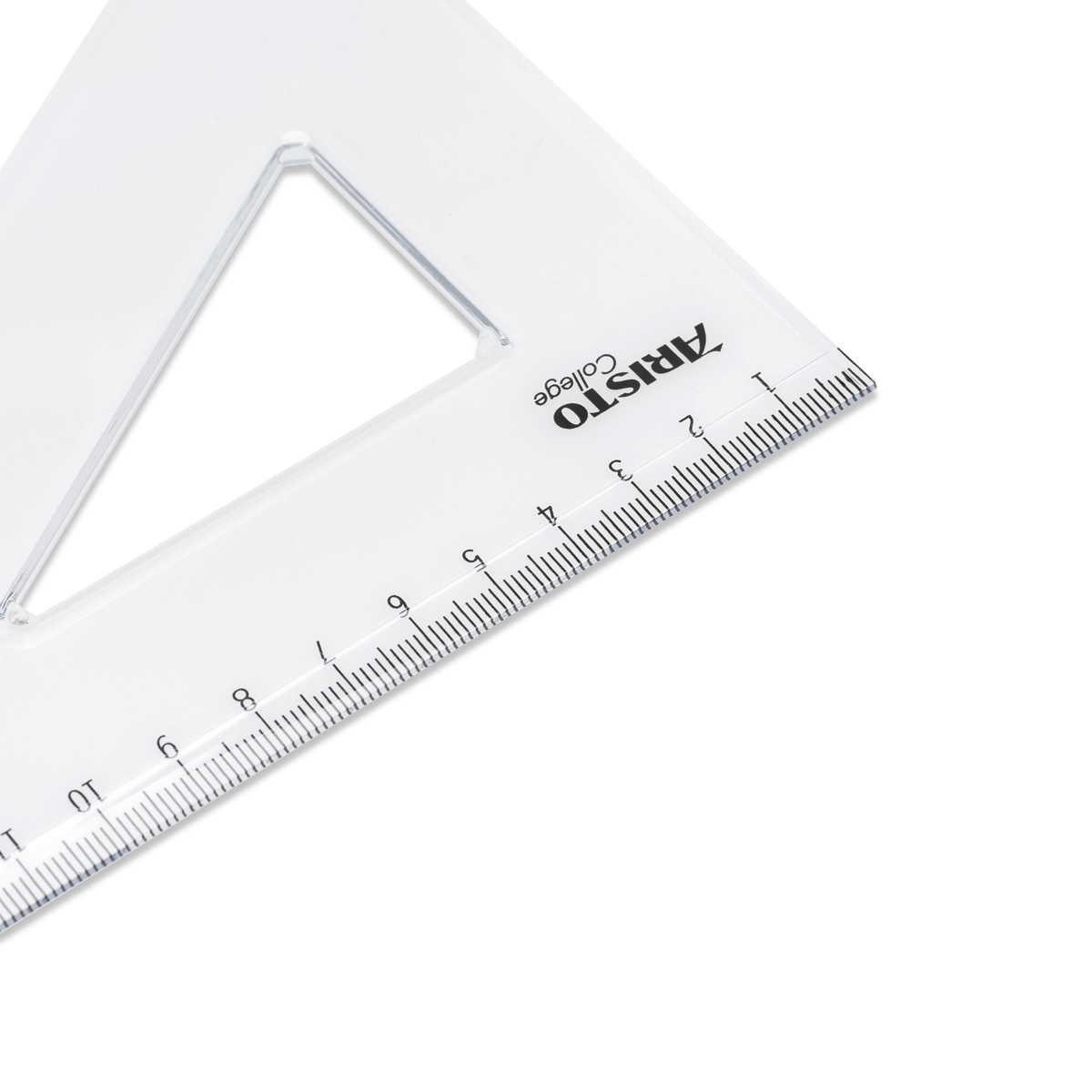 Aristo College Dreieck transparent 60 Grad, 20 cm, mm-Teilung, Hypotenuse von 23 cm, Tuschkante 