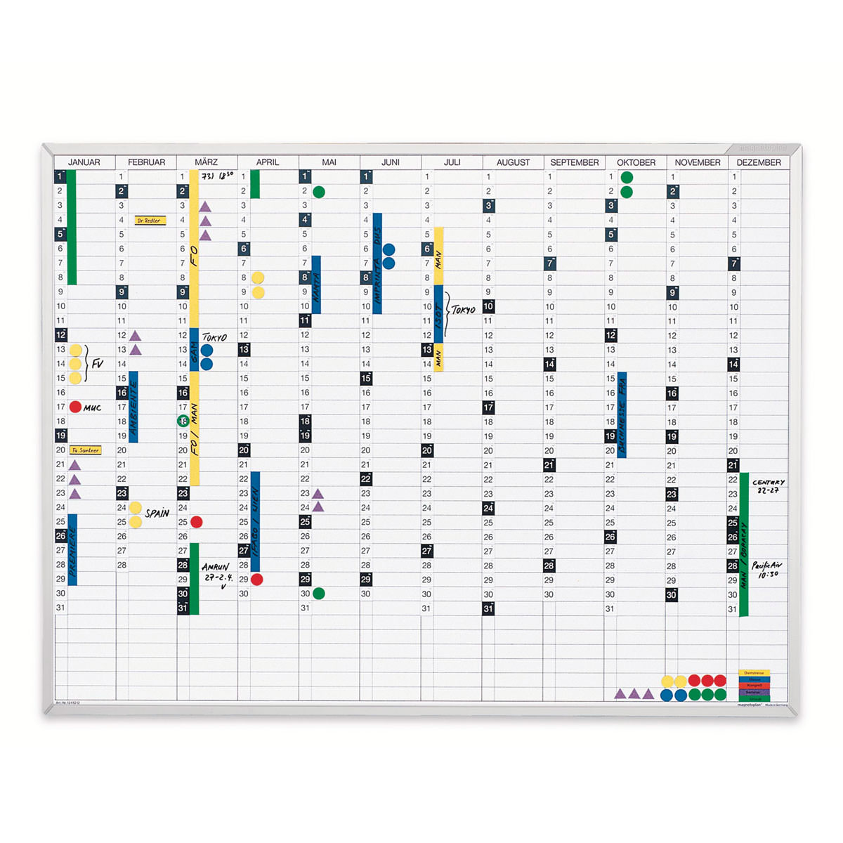 Magnetoplan 1241212 Permanente Jahresübersicht Deutsch 120 x 90cm