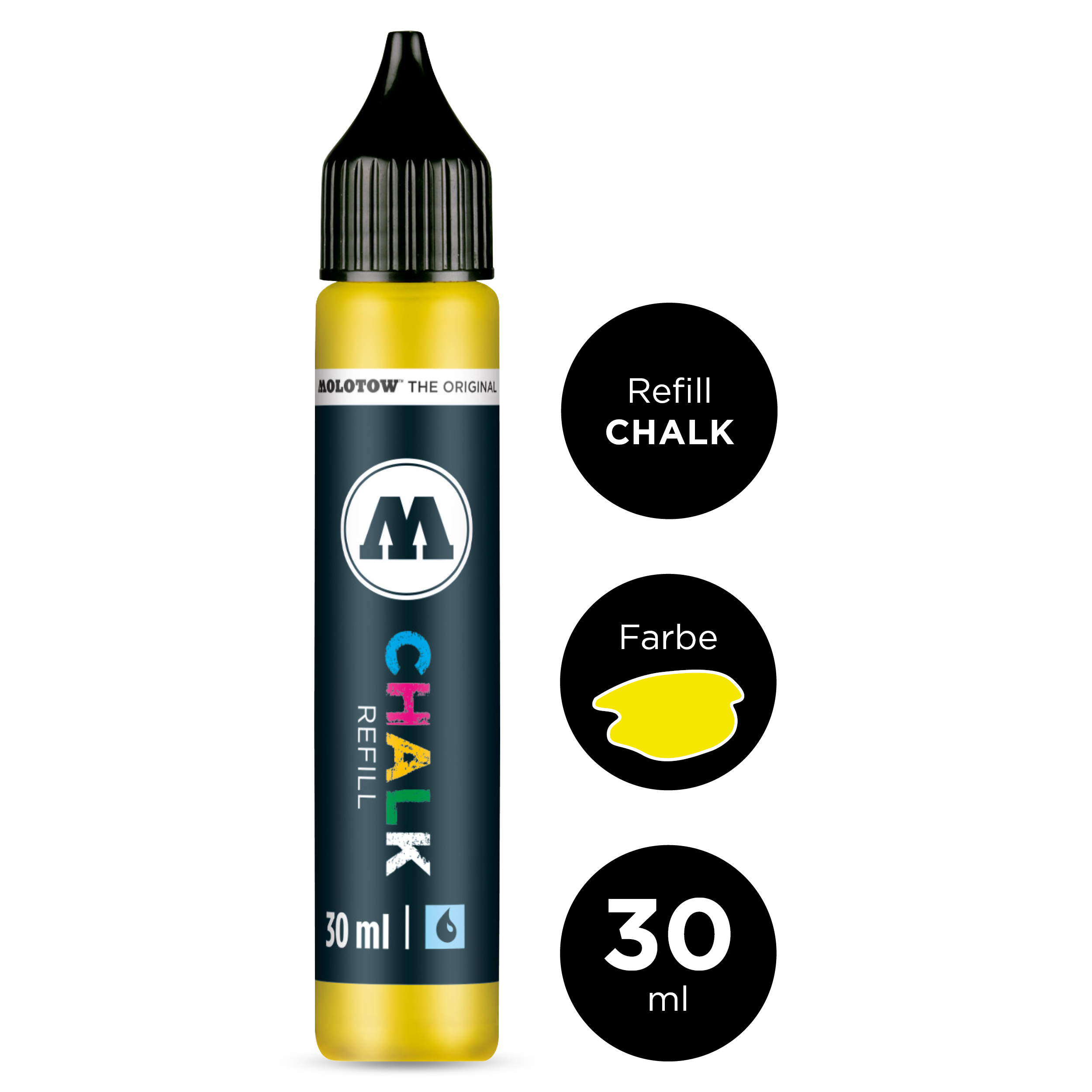 Molotow Nachfüllflasche CHALK 30 ml, Nr. 006, neongelb für Molotow Kreidemarker 