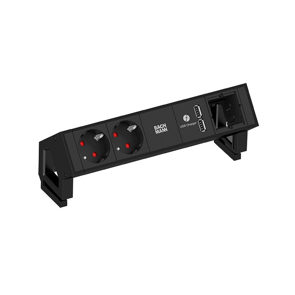 Bachmann 902.602 Steckdosenleiste DESK2 2x CEE7/3, 1x USB-Anschluss, 1x Custom 