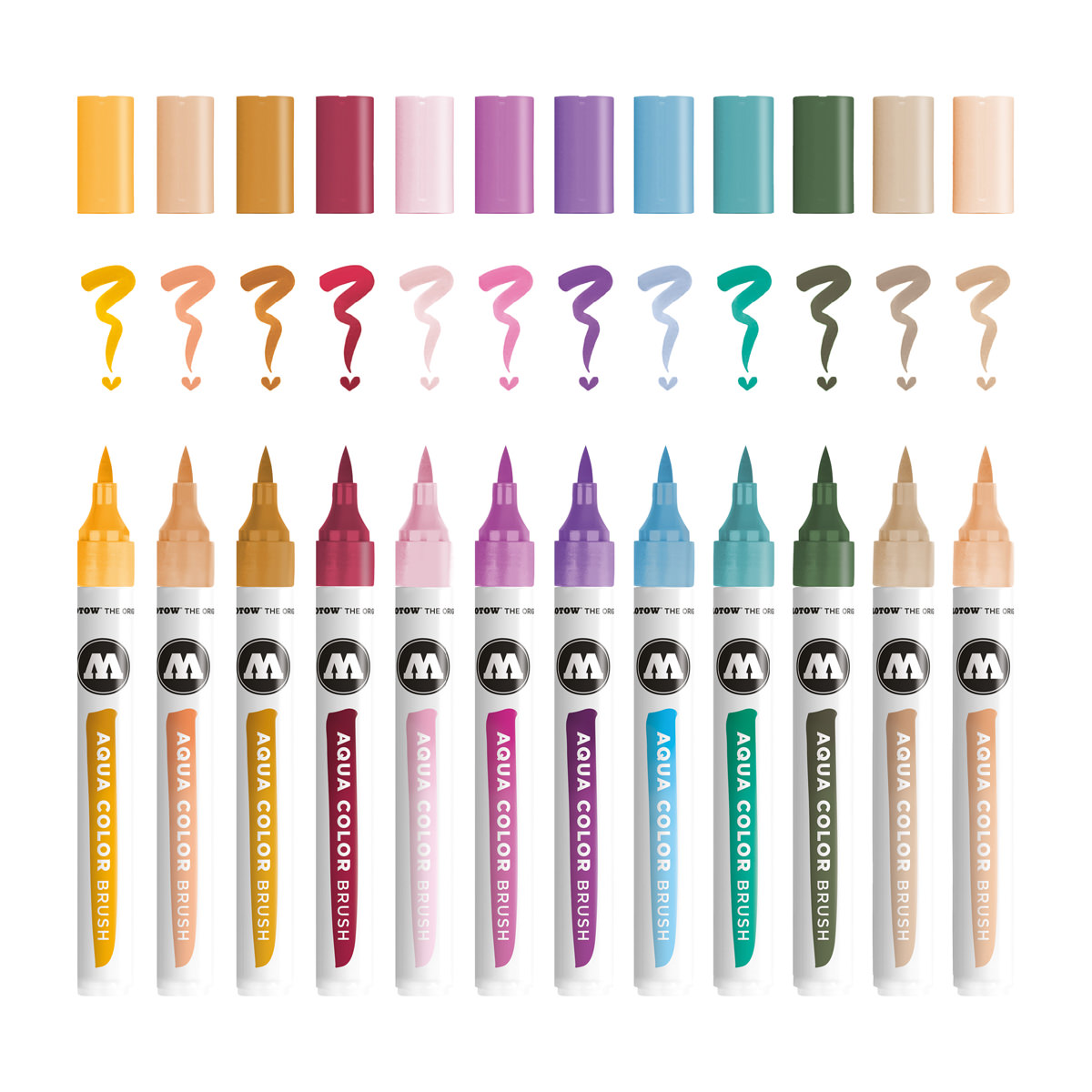 Molotow Marker AQUA COLOR BRUSH 12er Etui, Basic Set 2, sortiert 